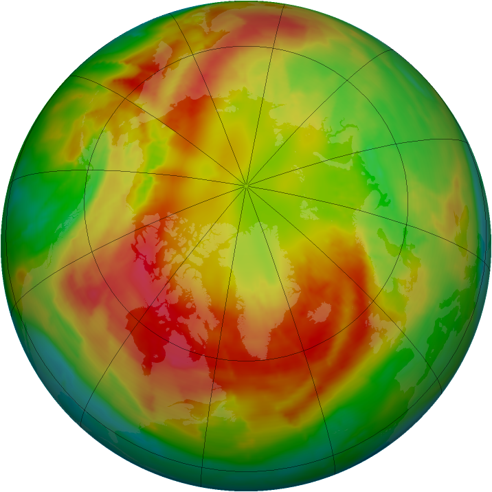 Arctic ozone map for 02 March 2015